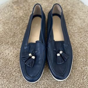 Michael Kors Navy Leather Loafers - Size 9